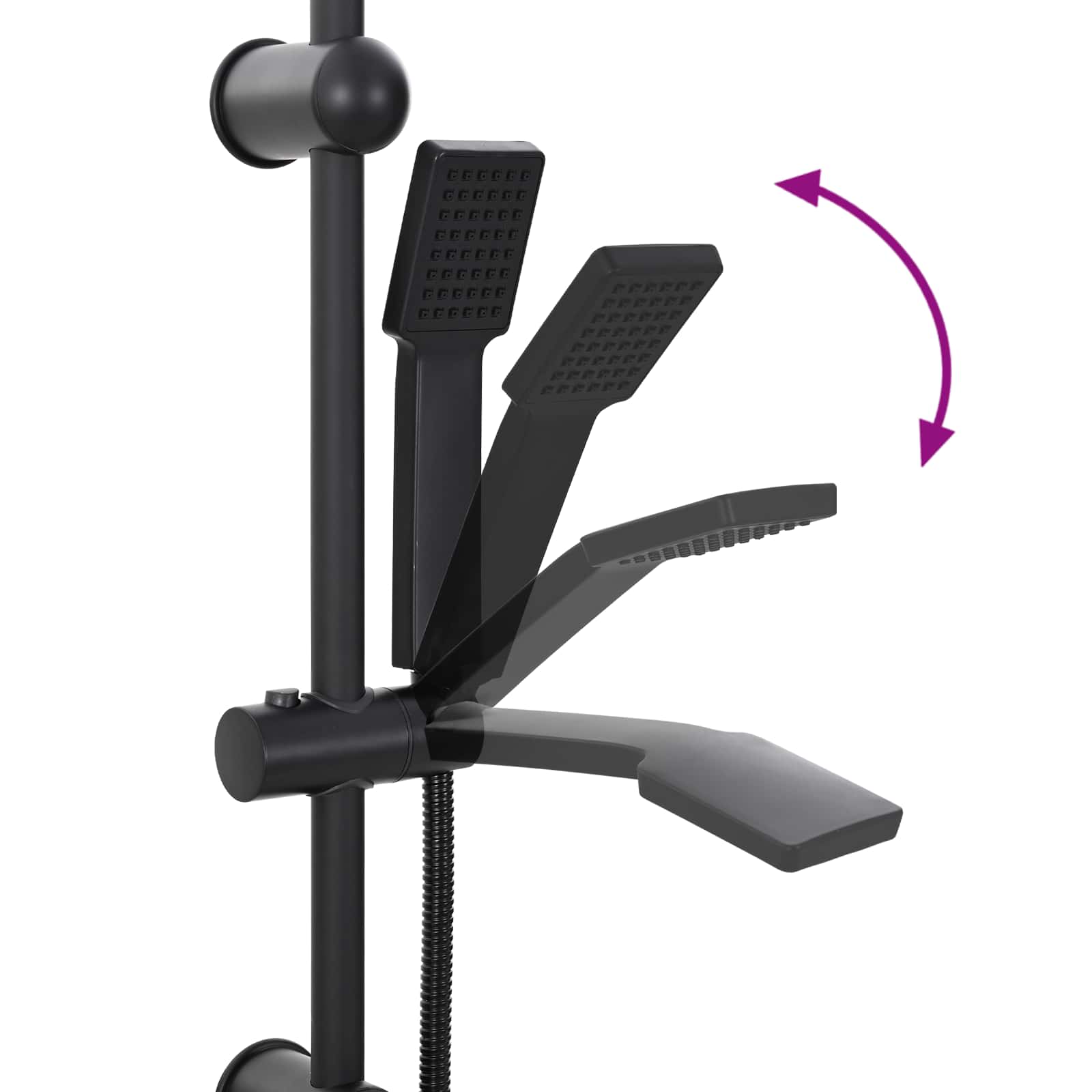 Sistema Doccia Nero 45 x 20 x 96 cm Ottone, Sus201 e ABS 42023405