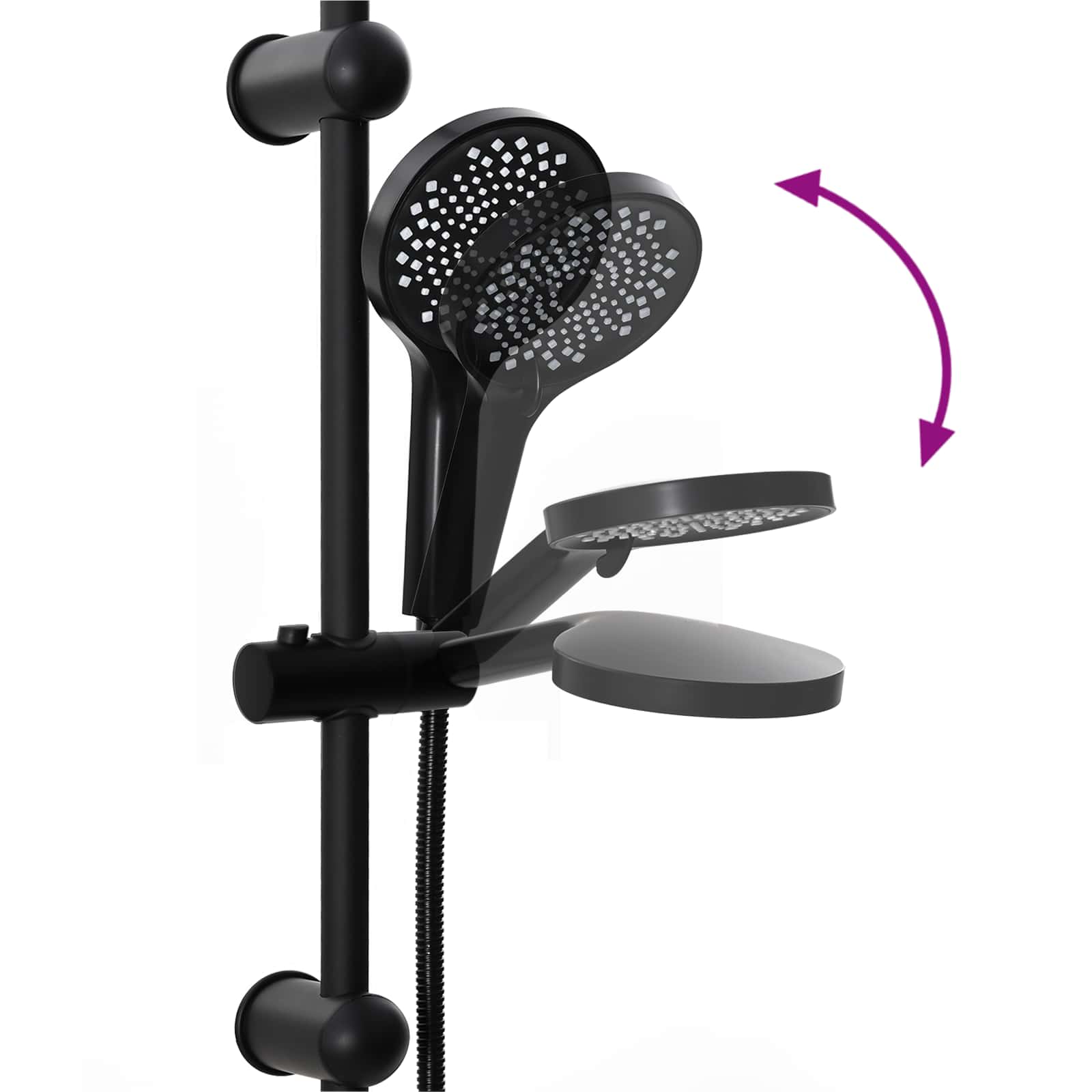 Sistema Doccia Nero 45 x 20 x 96 cm Ottone, Sus201 e ABS 42023407