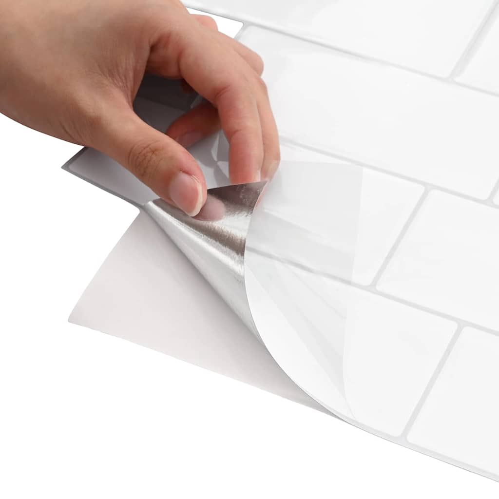 Adesivi Decorativi 10 pcs Bianco e Grigio 29,4 x 21,4 x 0,8 cm 42021227