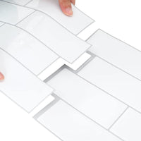 Adesivi Decorativi 10 pcs Bianco e Grigio 29,4 x 21,4 x 0,8 cm 42021227