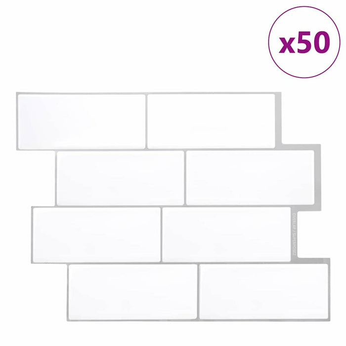 Adesivi Decorativi 20 pcs Bianco e Grigio 29,4 x 21,4 x 0,8 cm 42021228