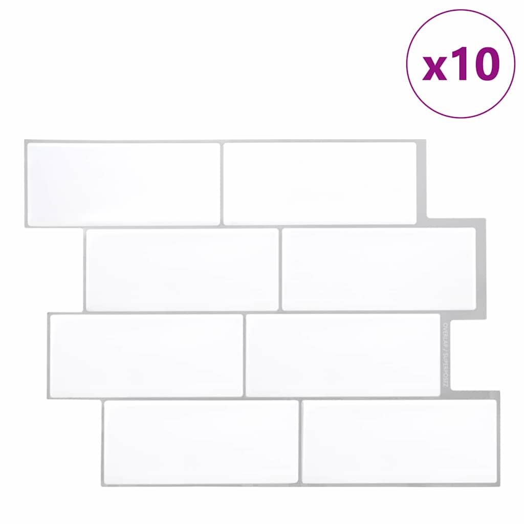 Adesivi Decorativi 50 pcs Bianco e Grigio 29,4 x 21,4 x 0,8 cm 42021229