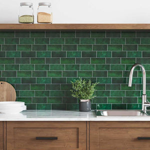 Adesivi Decorativi 10 pcs Verde Scuro 29,4 x 21,4 x 0,8 cm 42021236