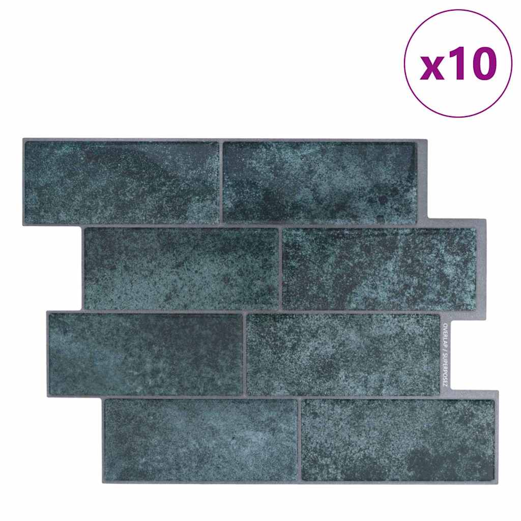 Adesivi Decorativi 10 pcs Blu Verde 29,4 x 21,4 x 0,8 cm 42021239