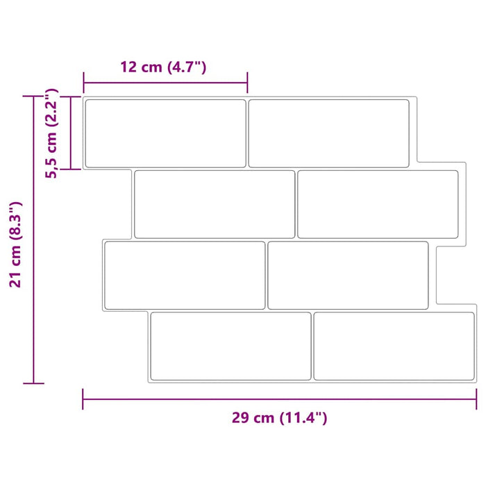 Adesivi Decorativi 20 pcs Marmo Beige 29,4 x 21,4 x 0,8 cm 42021243