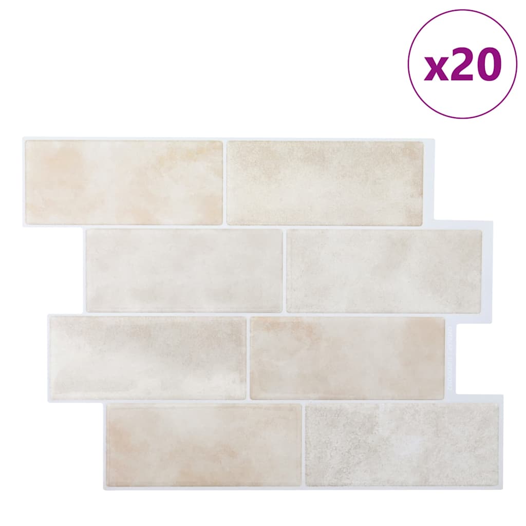 Adesivi Decorativi 20 pcs Marmo Beige 29,4 x 21,4 x 0,8 cm 42021243