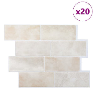 Adesivi Decorativi 20 pcs Marmo Beige 29,4 x 21,4 x 0,8 cm 42021243