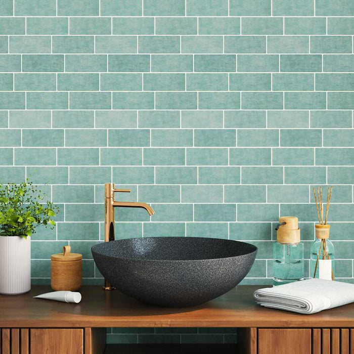 Adesivi Decorativi 20 pcs Grigio Verde 29,4 x 21,4 x 0,8 cm 42021246