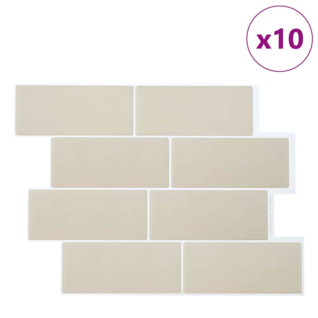 Adesivi Decorativi 10 pcs Beige 29,4 x 21,4 x 0,8 cm 42021248
