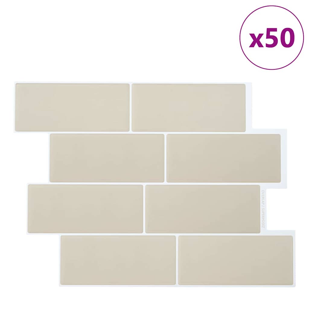 Adesivi Decorativi 50 pcs Beige 29,4 x 21,4 x 0,8 cm 42021250