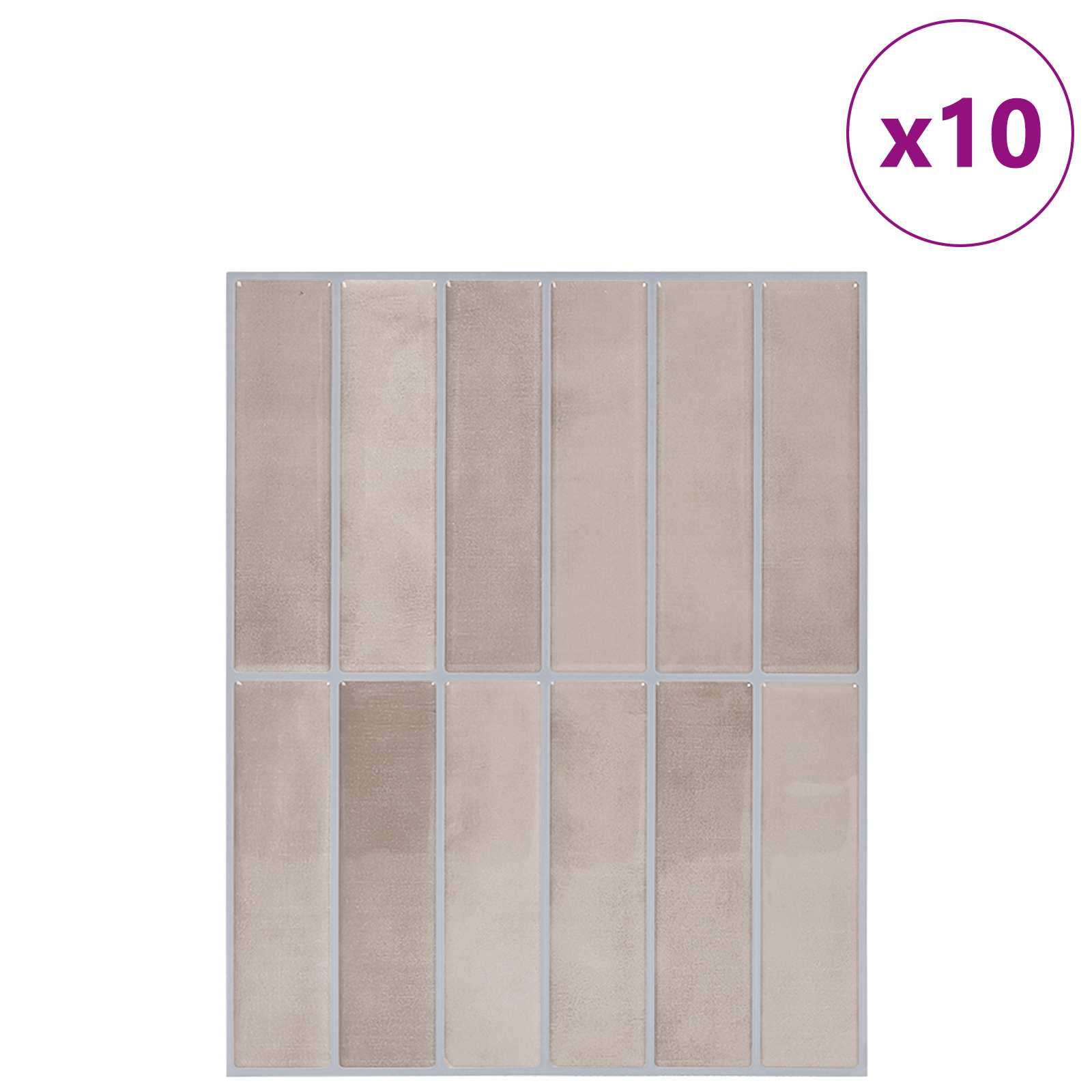Adesivi Decorativi 10 pcs Caffè beige 29 x 22,9 x 0,8 cm 42021272