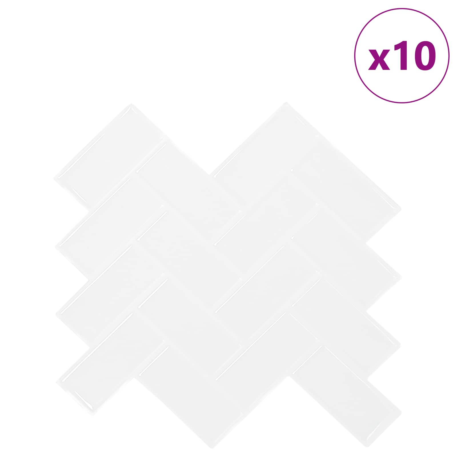 Adesivi Decorativi 10 pcs Bianco 30 x 30 x 0,8 cm 42021278