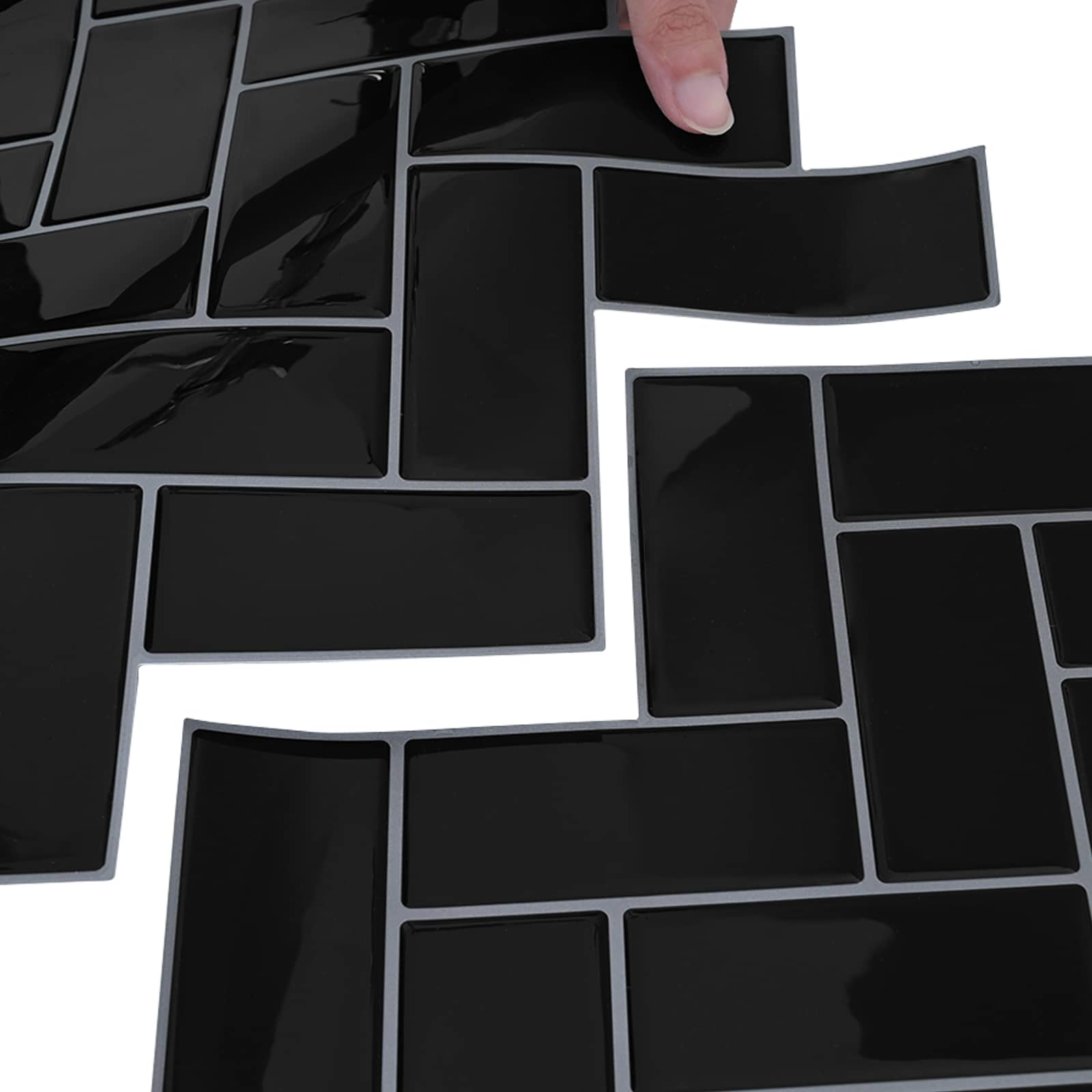 Adesivi Decorativi 10 pcs Nero 30 x 30 x 0,8 cm 42021281