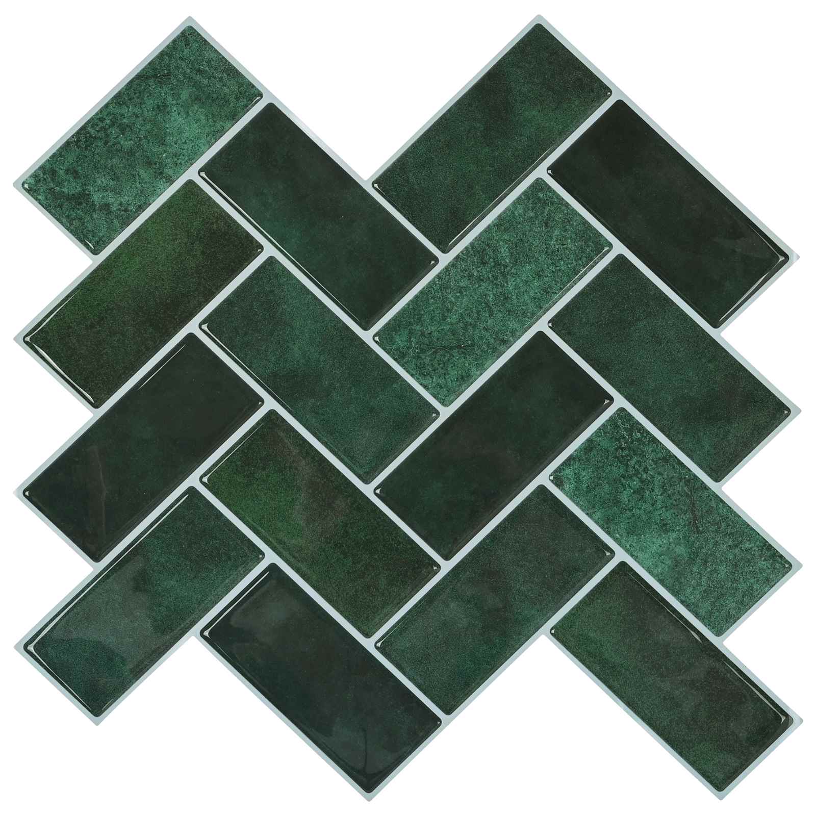 Adesivi Decorativi 10 pcs Verde Scuro 30 x 30 x 0,8 cm 42021284