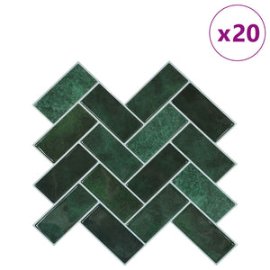 Adesivi Decorativi 20 pcs Verde Scuro 30 x 30 x 0,8 cm 42021285