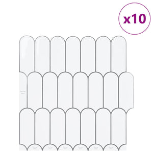 Adesivi Decorativi 10 pcs Bianco e Grigio 30 x 30 x 0,8 cm 42021290