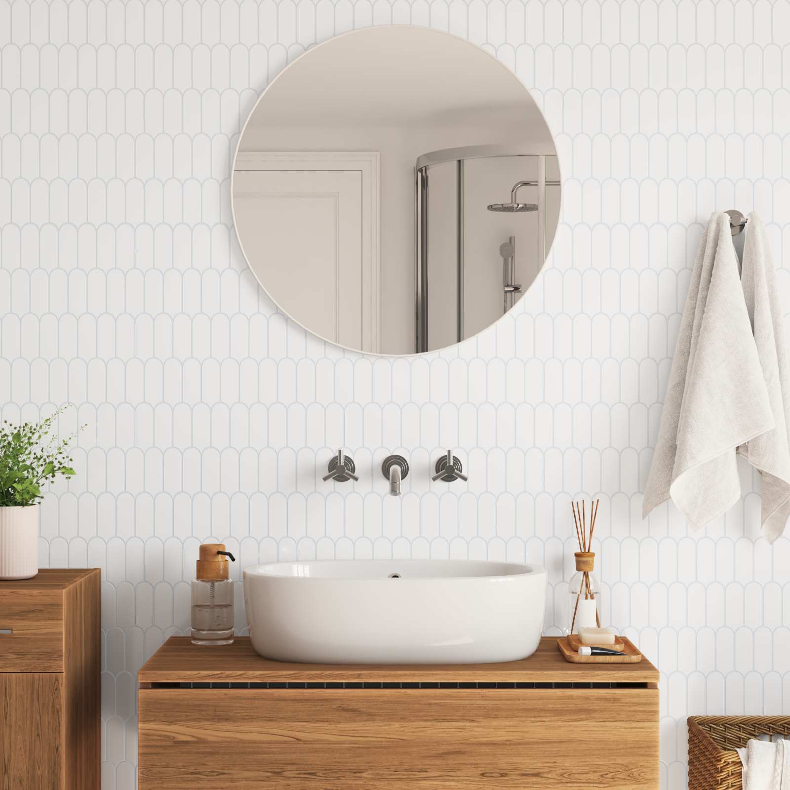 Adesivi Decorativi 50 pcs Bianco 30 x 30 x 0,8 cm 42021295