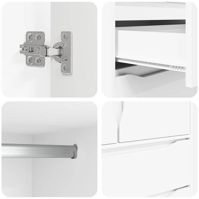 Mobile da Bagno Bianco 79,5 x 49 x 156 cm Legno multistrato 3406245