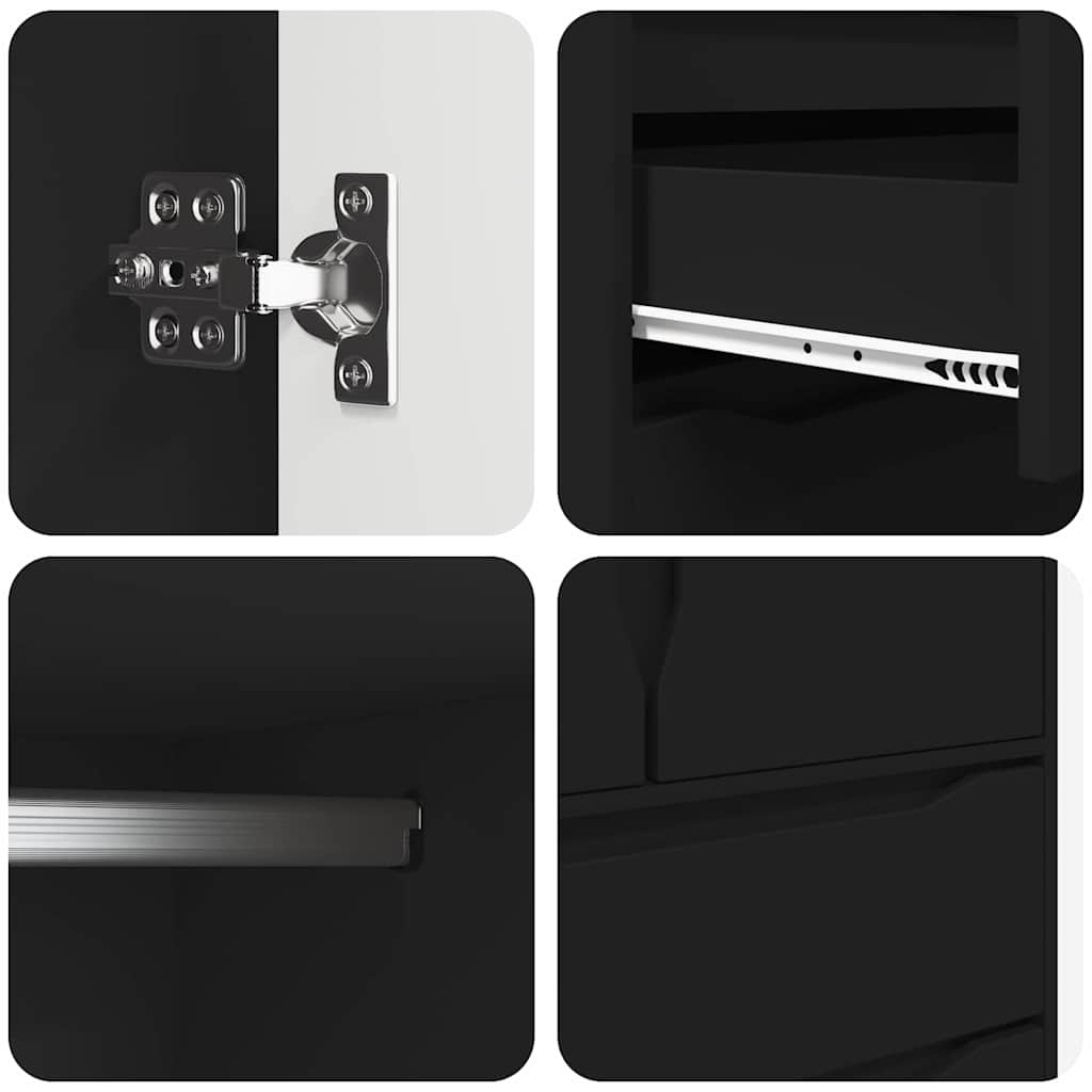 Mobile da Bagno Nero 79,5 x 49 x 156 cm Legno multistrato 3406246