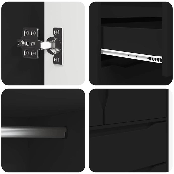 Mobile da Bagno Nero 79,5 x 49 x 156 cm Legno multistrato 3406246