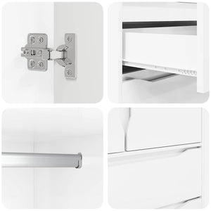 Mobile da Bagno con cassetto Bianco Lucido 79,5 x 49 x 156 cm 3406249