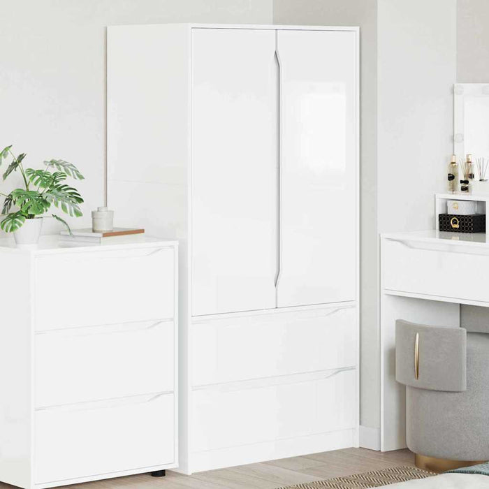 Mobile da Bagno con cassetto Bianco Lucido 79,5 x 49 x 156 cm 3406249