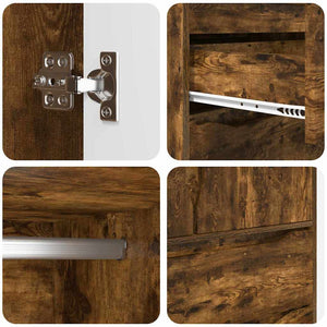 Mobile da Bagno con cassetto Rovere fumé 79,5 x 49 x 156 cm 3406250