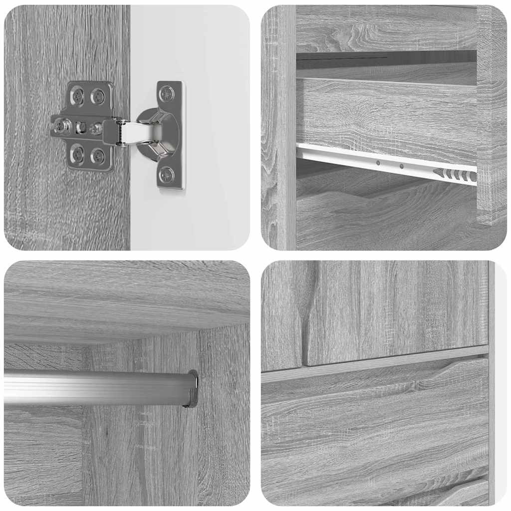 Mobile da Bagno con cassetto Grigio Sonoma 79,5 x 49 x 156 cm 3406251