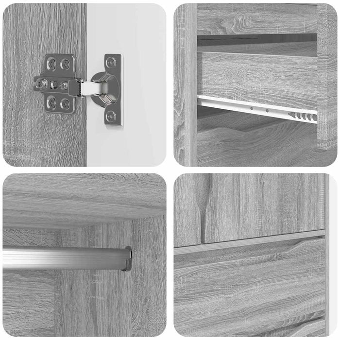 Mobile da Bagno con cassetto Grigio Sonoma 79,5 x 49 x 156 cm 3406251