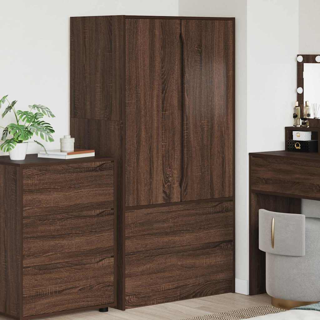Mobile da Bagno con cassetto Rovere Marrone 79,5 x 49 x 156 cm 3406252