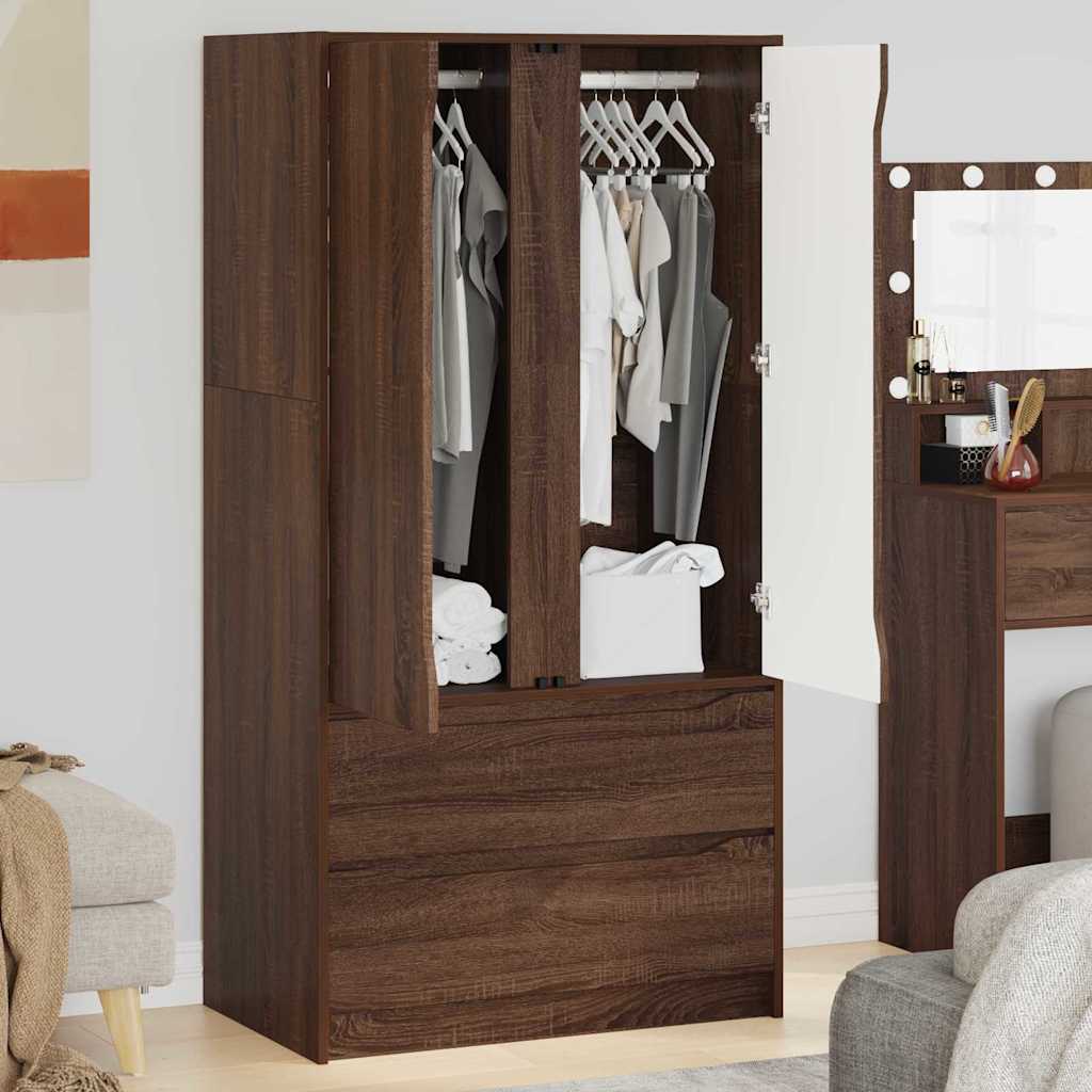 Mobile da Bagno con cassetto Rovere Marrone 79,5 x 49 x 156 cm 3406252