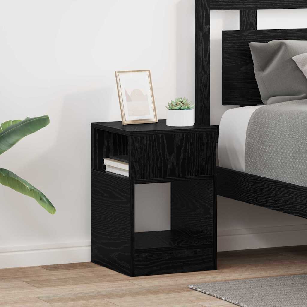 Tavolino 2 pcs Rovere Nero 30,5 x 30 x 45 cm Legno multistrato 890899
