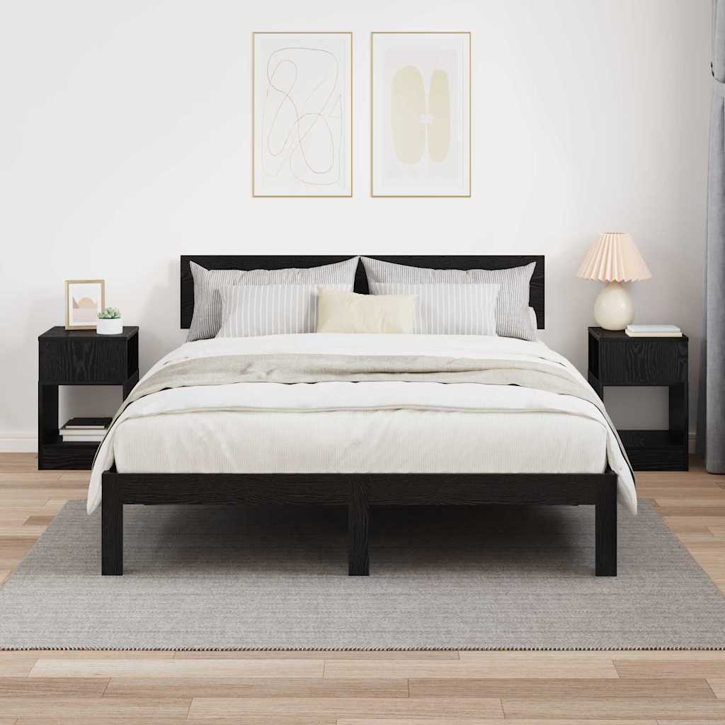 Tavolino 2 pcs Rovere Nero 30,5 x 30 x 45 cm Legno multistrato 890899