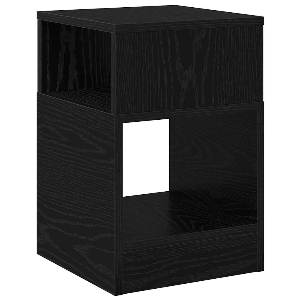 Tavolino 2 pcs Rovere Nero 30,5 x 30 x 45 cm Legno multistrato 890899