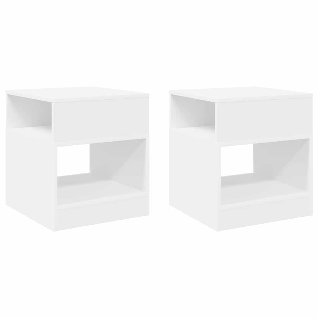 Tavolino 2 pcs Bianco 40,5 x 40 x 45 cm Legno multistrato 890913
