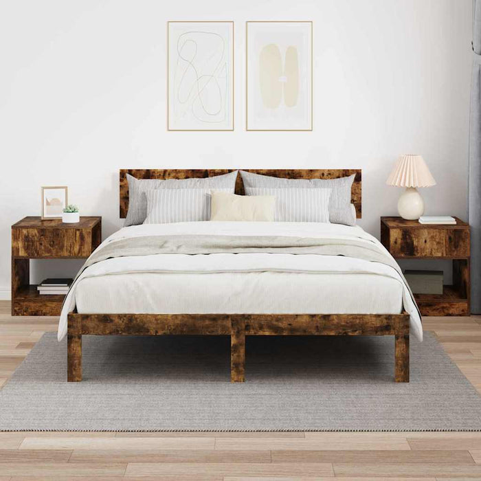 Tavolino 2 pcs Rovere fumé 40,5 x 40 x 45 cm Legno multistrato 890921