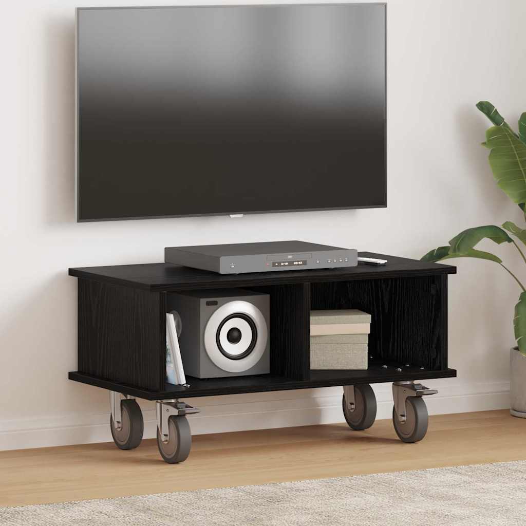 Supporto TV Rovere Nero 68,5 x 35 x 35 cm Legno multistrato 891041