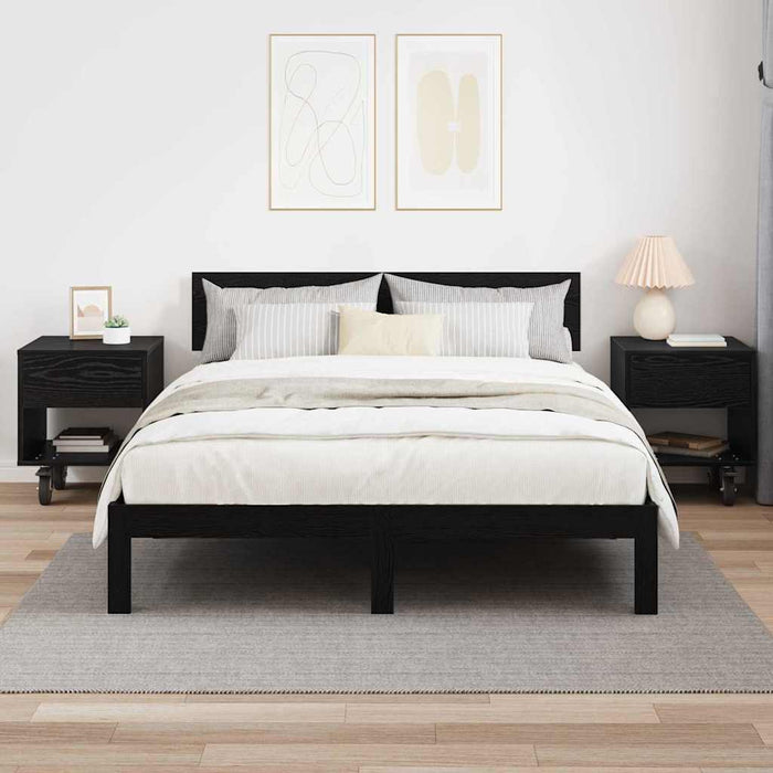 Comodino 2 pcs Rovere Nero 40,5 x 40 x 48 cm Legno multistrato 891059