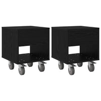 Comodino 2 pcs Rovere Nero 40,5 x 40 x 48 cm Legno multistrato 891059