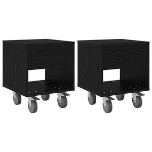 Comodino 2 pcs Rovere Nero 40,5 x 40 x 48 cm Legno multistrato 891059