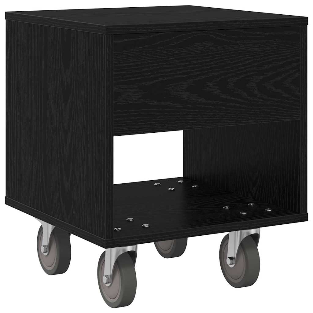 Comodino 2 pcs Rovere Nero 40,5 x 40 x 48 cm Legno multistrato 891059