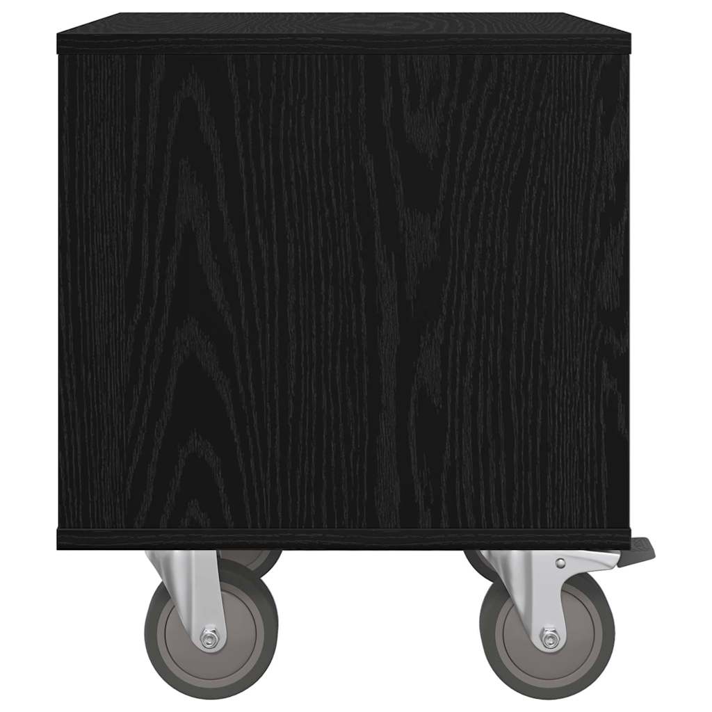 Comodino 2 pcs Rovere Nero 40,5 x 40 x 48 cm Legno multistrato 891059