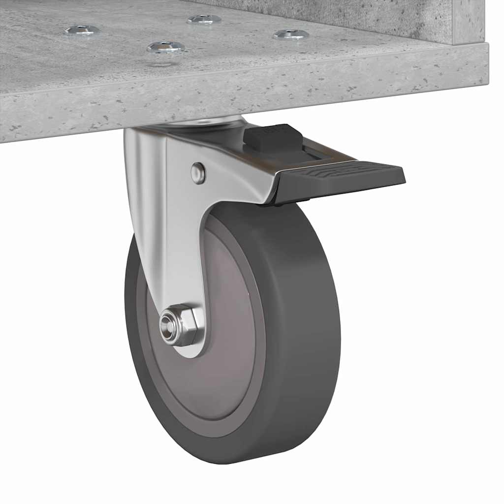 Comodino Grigio cemento 40,5 x 40 x 48 cm Legno multistrato 891062