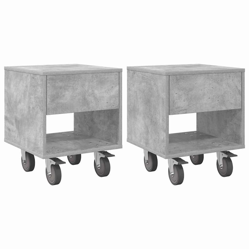 Comodino 2 pcs Grigio cemento 40,5 x 40 x 48 cm 891063