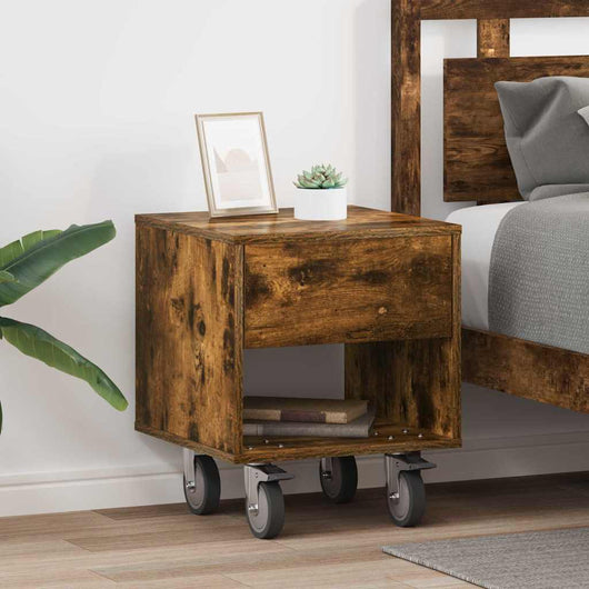 Comodino 2 pcs Rovere fumé 40,5 x 40 x 48 cm Legno multistrato 891065