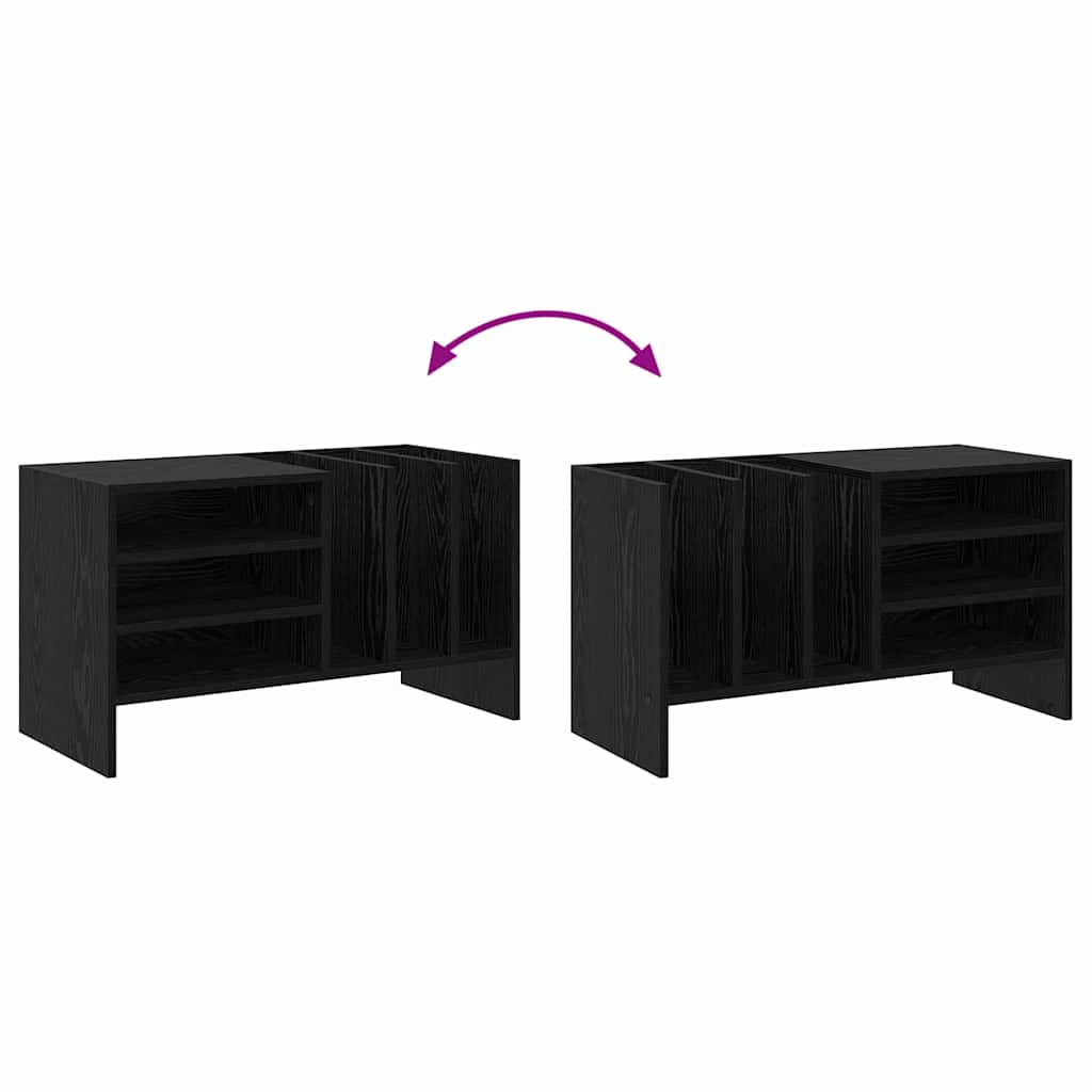 Mobile porta vinili Rovere Nero 78.5 x 35 x 45 cm 891073