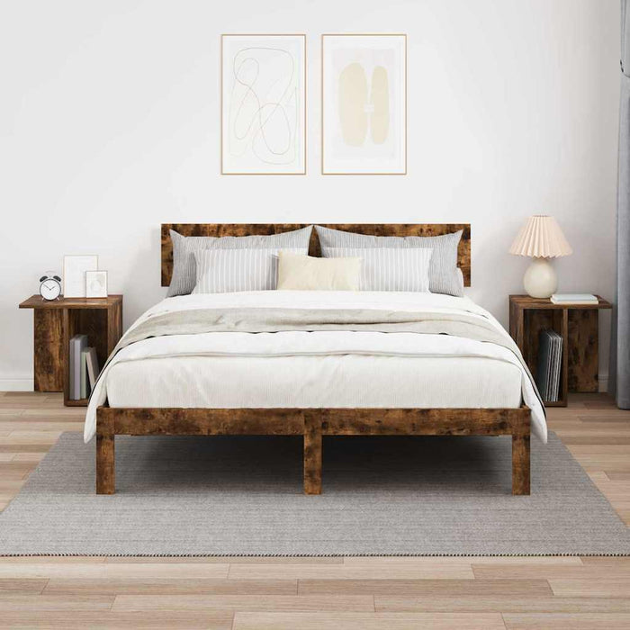 Tavolino 2 pcs Rovere fumé 37 x 32 x 40 cm Legno multistrato 891089