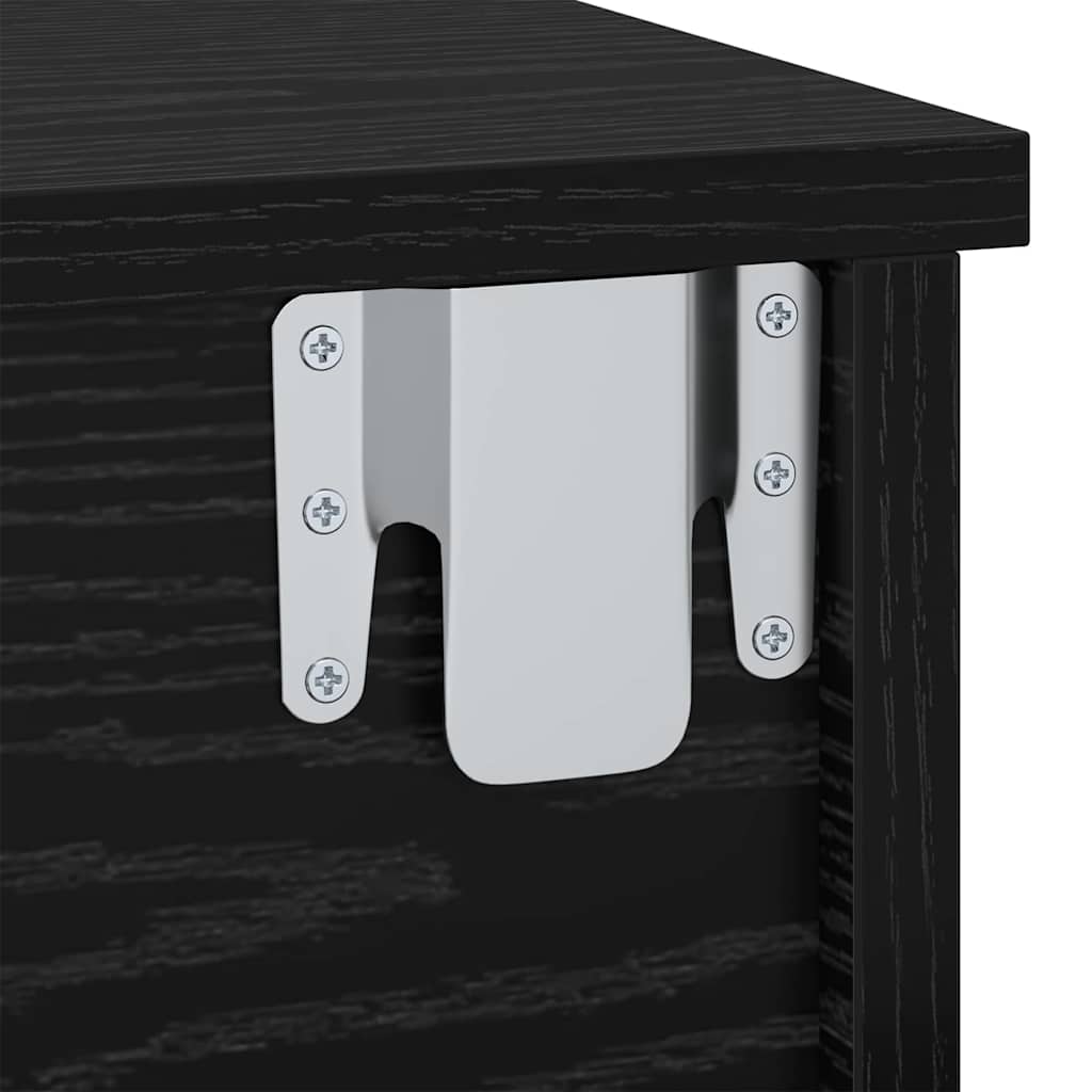 Comodino Rovere Nero 40 x 31 x 15 cm Legno multistrato 891106