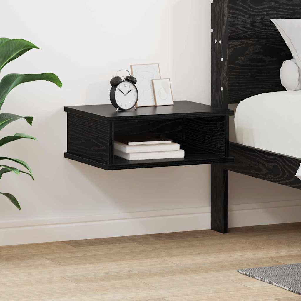 Comodino Rovere Nero 40 x 31 x 15 cm Legno multistrato 891106