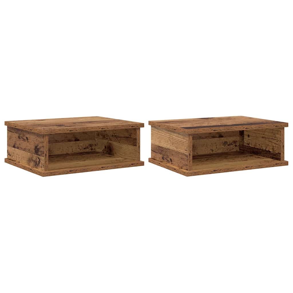 Comodino 2 pcs Legno vecchio 40 x 31 x 15 cm Legno multistrato 891117